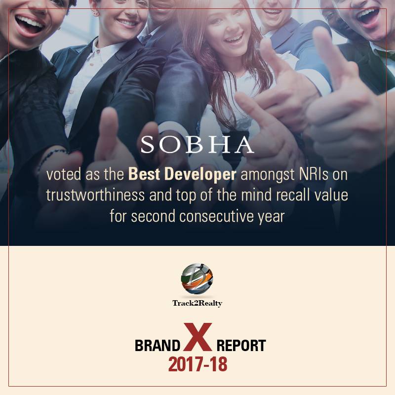 Sobha Ltd voted as the Best Developer amongst NRIs, 2017-18 Update